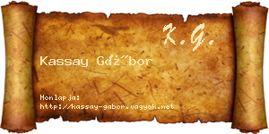 Kassay Gábor névjegykártya