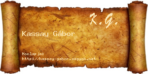 Kassay Gábor névjegykártya