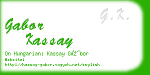 gabor kassay business card